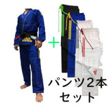 adidas 柔術衣 パンツ2本セット [Contest 3.0] 青 ゴールドイエロー Blue/Gold Yellow [ad-k-contest-30-2pants-19-blyl]