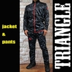 ADULT アダルト/【SALE】adidas アディダス ジャケット+パンツセットアップ Jacket+Pants Suit [Triangle Model]グレー黒 Grey/Black