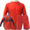 ADULT アダルト/セットアップ Suits/adidas [Big Logo] 長袖ラッシュ+ショーツ セットアップ 赤/ Red