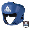 ADULT アダルト/adidas 国際アマチュアボクシング連盟(AIBA)公認ヘッドガード 本革 青 Blue