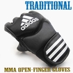 ADULT アダルト/グローブ Gloves/adidas アディダス オープンフィンガーグローブ Traditional Model 黒白 BlackWhite