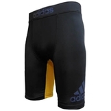 【SALE】adidas アディダス ファイトスパッツ Fight Shorts [Training Model] 黒黄 Black/Yellow [ad-fs-grappling-16-bkyw]