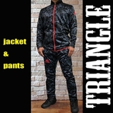 【SALE】adidas アディダス ジャケット+パンツセットアップ Jacket+Pants Suit [Triangle Model]グレー黒 Grey/Black [ad-jkpants-setup-triangle-16-gybk]