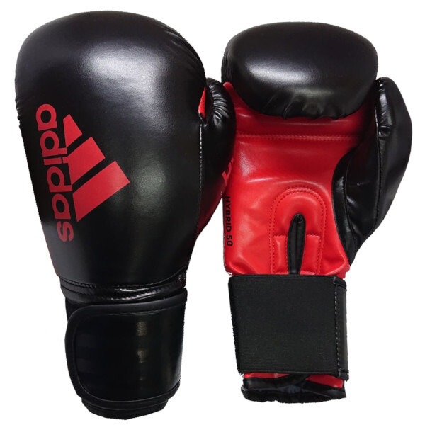 adidas ボクシンググローブ [Hybrid 50 model] 黒赤[ad-gv-boxing-newhybrid50-adih50-bkrd]
