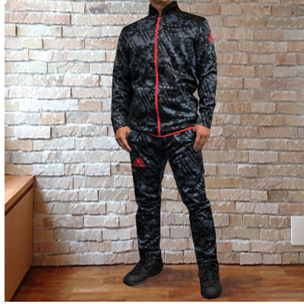 【SALE】adidas アディダス ジャケット+パンツセットアップ Jacket+Pants Suit [Triangle Model]グレー黒 Grey/Black[ad-jkpants-setup-triangle-16-gybk]