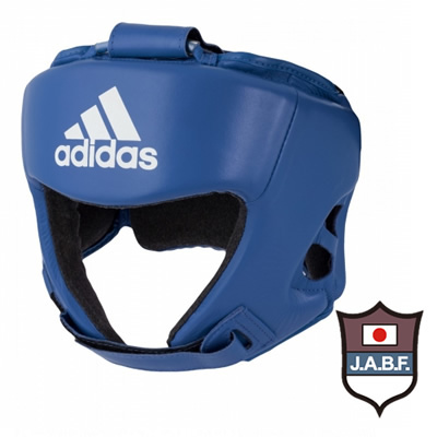 adidas 国際アマチュアボクシング連盟(AIBA)公認ヘッドガード 本革 青 Blue