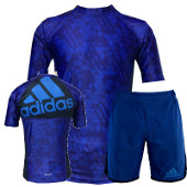 adidas [Transition] 半袖ラッシュ+ショーツ セットアップ Rash+Shorts Setup 青黒 Blue/Black